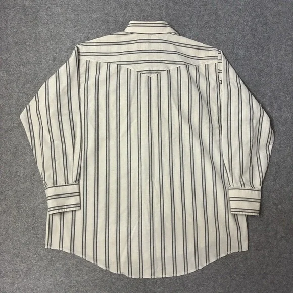 VTG Wrangler Shirt Men 18-34 2XL Long Tail Pearl Snap Cowboy Cut Brushpopper 90s - Picture 5 of 9